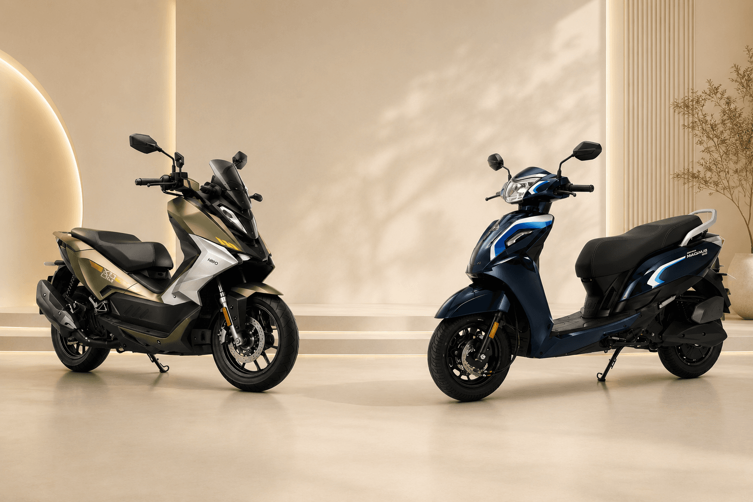 Neovi Motors showroom with Hero and Ampere vehicles